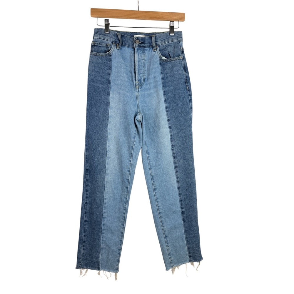 PacSun High Rise Two Tone Straight Jeans size 25‎ Blue